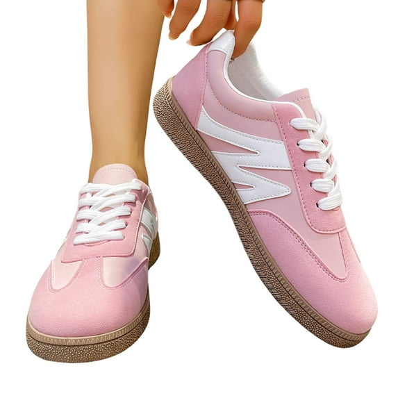 CHICVOMEY Retro Sneakers for Women Casual Fashion Tennis Shoes Comfortable Walking Trainers Non Slip Gum Sole Low Top Lace Up Suede Shoes