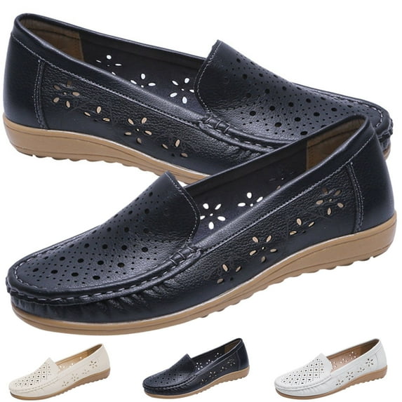 CHICVOMEY Slip On Flats for Women Breathable Mesh Loafers Shoes for Women Casual & Work Flats Penny Loafers Walking Flats