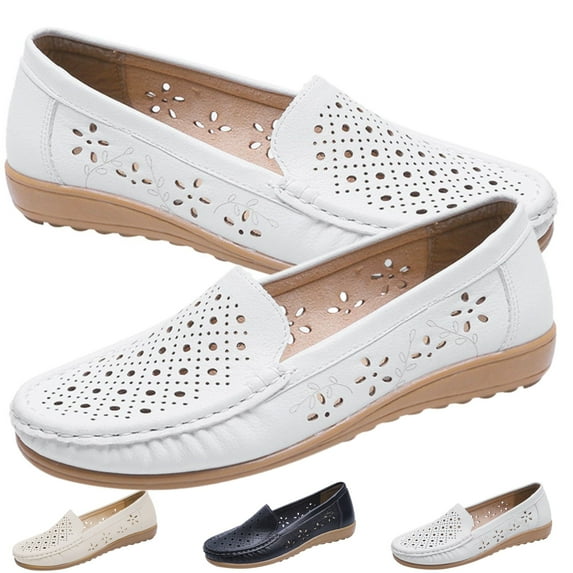 CHICVOMEY Slip On Flats for Women Breathable Mesh Loafers Shoes for Women Casual & Work Flats Penny Loafers Walking Flats