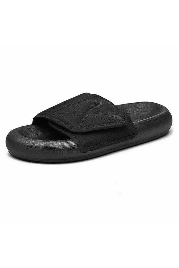 Slides for Women Adjustable Extra Wide Open Toe Hook and Loop Comfortable Edema Slippers with Box Non Slip Lightweight Indoor Outdoor