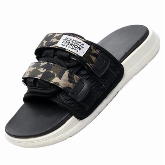 CHICVOMEY Slides for Women Men Rubber Hook and Loop Lightweight Slip On Quick Dry Fashionable Beach Sandals Summer Leisure Unisex