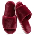 thumbnail image 1 of CHICVOMEY Slippers for Women Fuzzy Open Toe House Bedroom Shoes Non Slip Lightweight Sole Indoor and Outdoor Cute House Shoes, 1 of 8