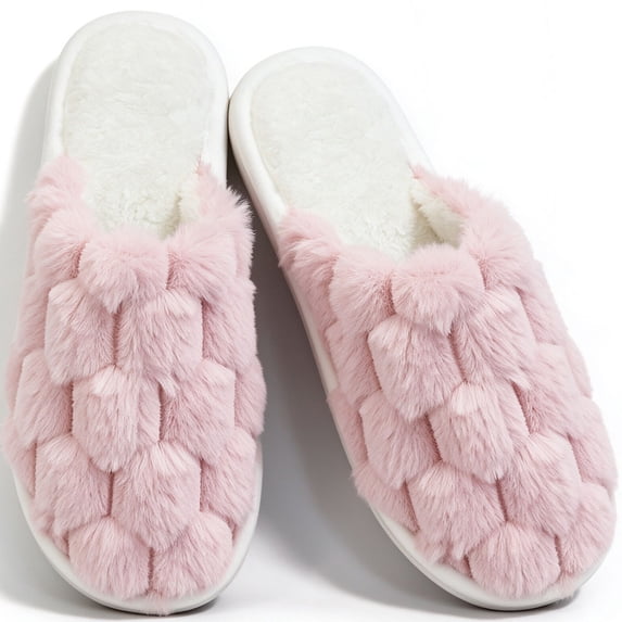 CHICVOMEY Slippers for Women Men Warm Memory Foam House Slippers Cozy Soft Lightweight Indoor House Shoes Fuzzy Slip-On Slippers