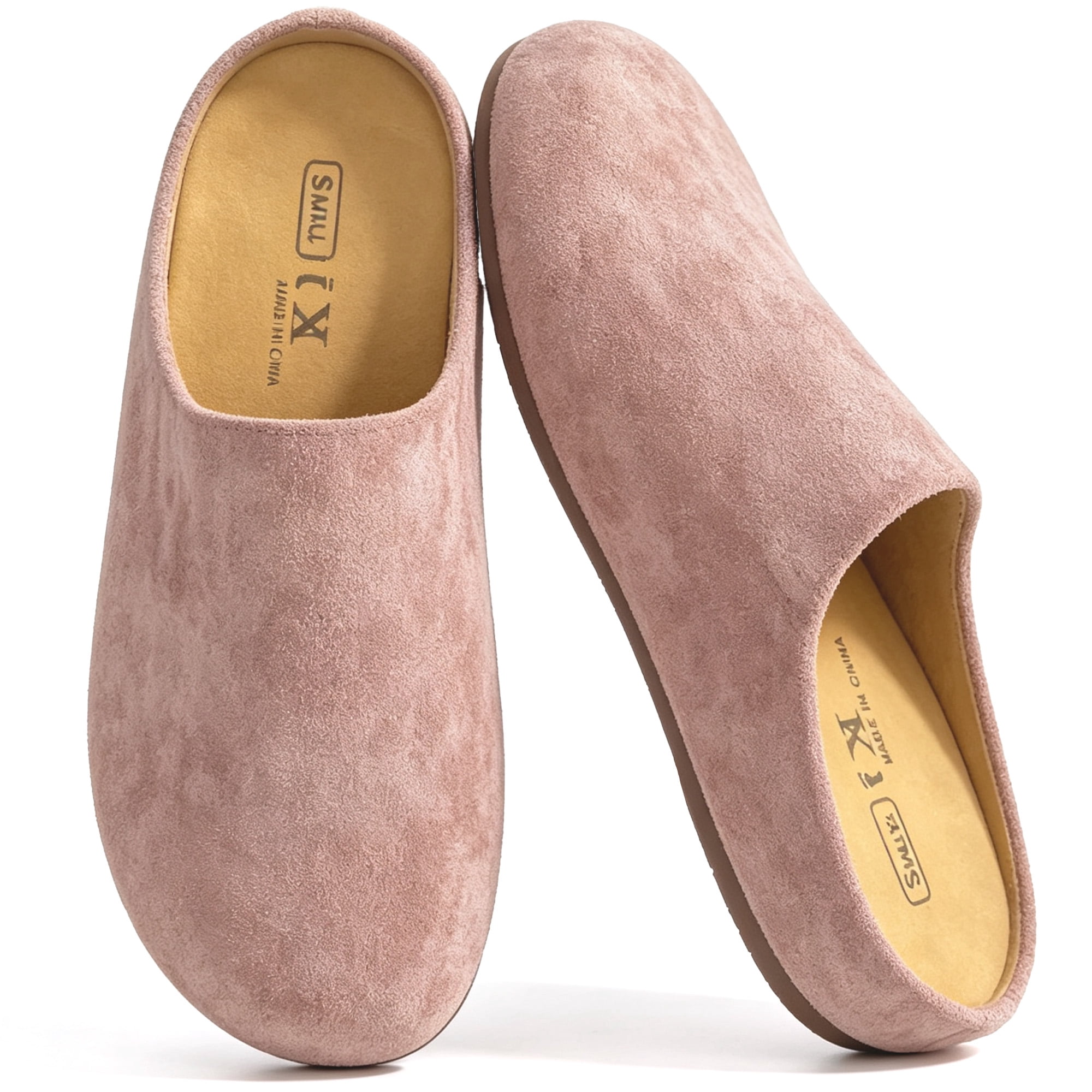 CHICVOMEY Suede Clogs for Women Men Unisex with Comfortable Cork ...