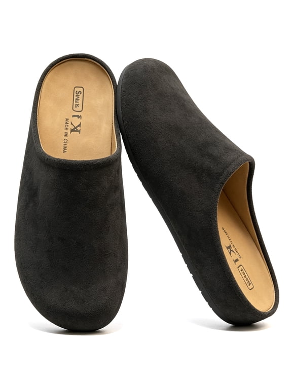 Suede Clogs for Women Men Unisex with Comfortable Cork Footbed Mules for Casual Walking and Indoor Outdoor Wear