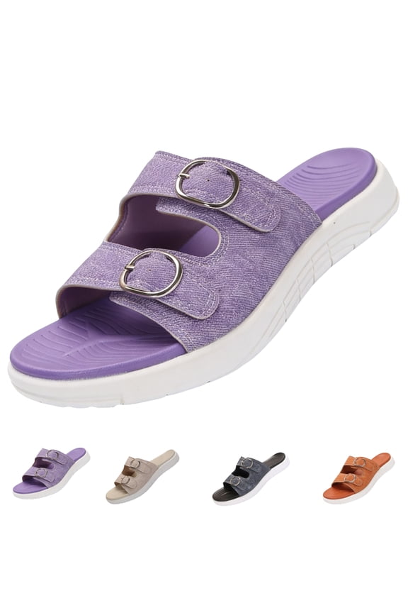 Summer Beach Sandals for Women Arch Support Comfort Slides for Women Sandals with Adjustable Straps for Indoor Outdoor