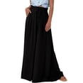 thumbnail image 1 of CHICVOMEY Summer Lounge Pants for Women Flow Wide Leg Pants Elastic High-Waist with Pockets Boho Pants Beach Palazzo Pants Trousers for Dressy & Casual Outfits, 1 of 5