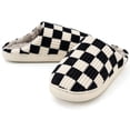 thumbnail image 1 of CHICVOMEY Unisex Plush Checkered House Slippers for Women & Men Memory Foam Slippers with Non-Slip Sole Indoor Outdoor Use Cozy Fuzzy Bedroom Slippers, 1 of 6