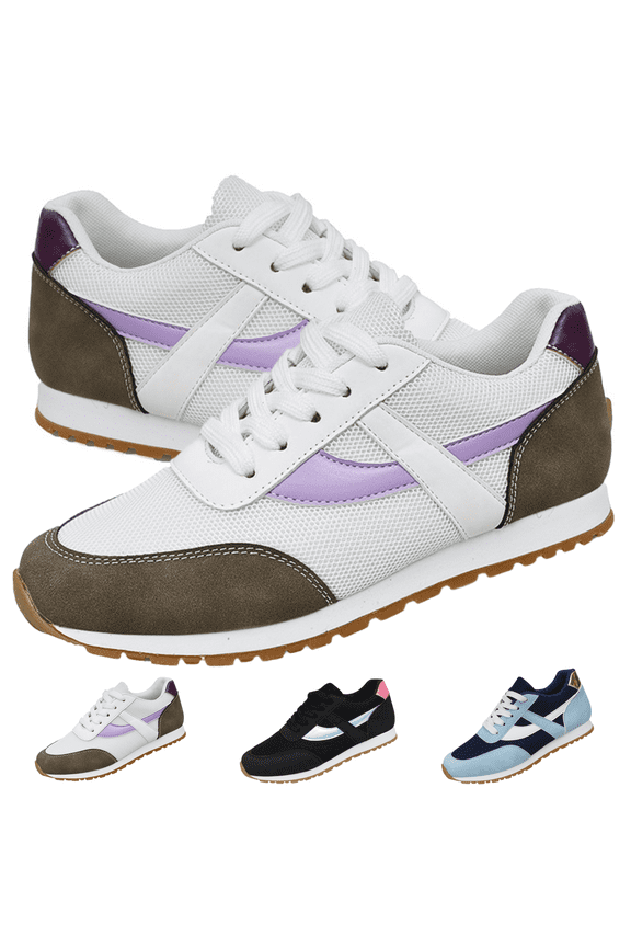 Vintage Casual Fashion Sneakers for Women Breathable Mesh Low-Top Tennis & Walking Sneakers Back to School Casual Shoes
