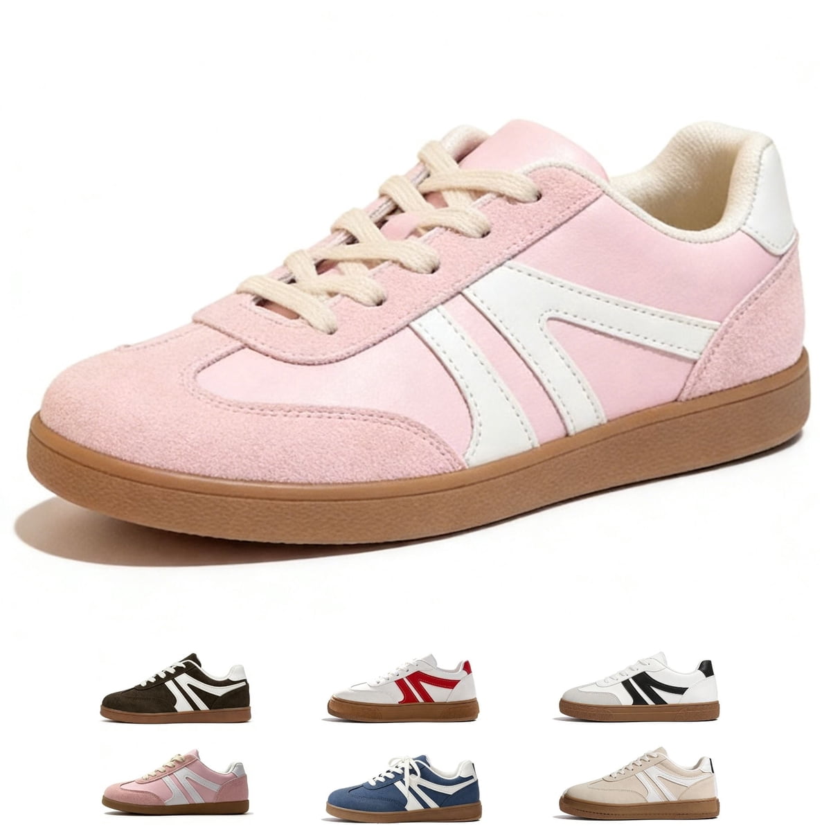 Vintage Sneakers for Women Casual Lace-Up Walking Sneakers Fashion Women Sneakers with Memory Foam Insole Non-Slip Tennis Shoes