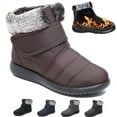 thumbnail image 1 of CHICVOMEY Winter Boots for Women Fur Lined Warm Snow Boots with Velcro Strap Comfortable Outdoor Waterproof Ankle Boots, 1 of 6