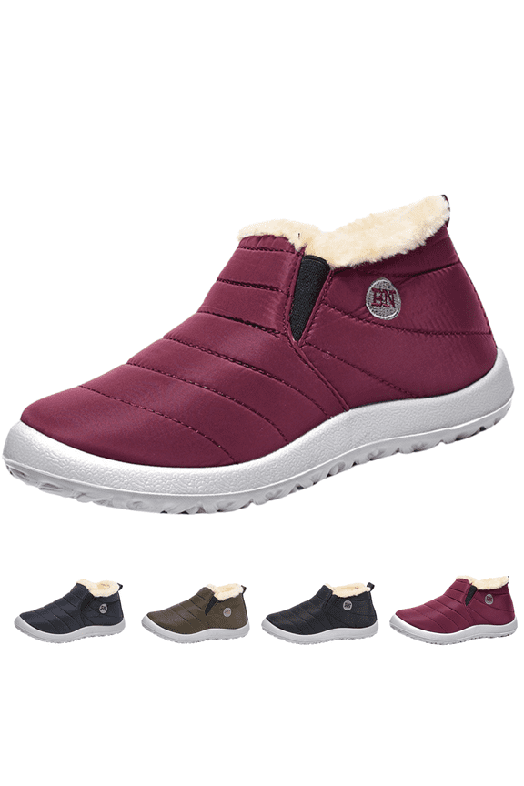 Winter Snow Boots for Women with Warm Faux Fur Lining Non-Slip Winter Ankle Booties for Outdoor Waterproof Slip On Booties