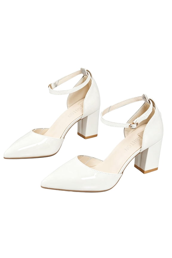 Women Block Heels 3.54in Pointed Toe Anti-Slip Comfy Feminine Elegant Womens Heels for Stage Party Casual Anniversary Banquet