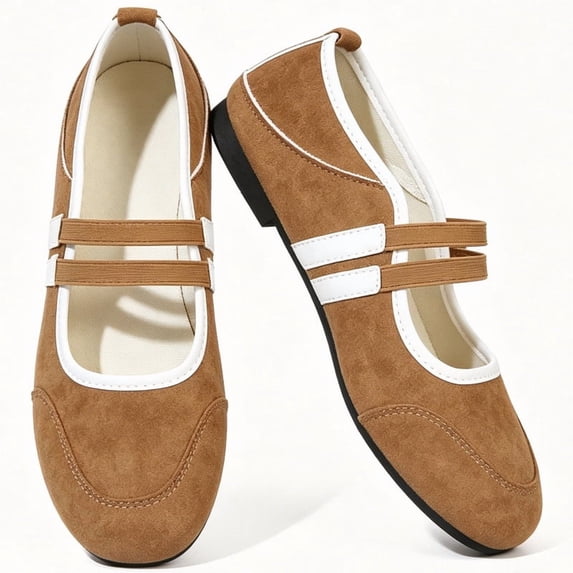 CHICVOMEY Women's Ballet Flats Slip-On Mary Jane Shoes with Breathable Comfortable Inner Non-Slip Sole Casual Walking Shoes for Women