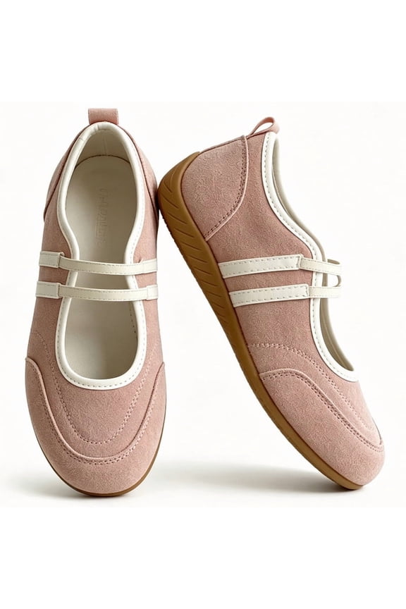 Women's Ballet Flats Slip-On Mary Jane Shoes with Breathable Comfortable Inner Non-Slip Sole Casual Walking Shoes for Women