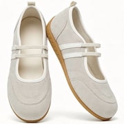 CHICVOMEY Women's Ballet Flats Slip-On Mary Jane Shoes with Breathable Comfortable Inner Non-Slip Sole Casual Walking Shoes for Women