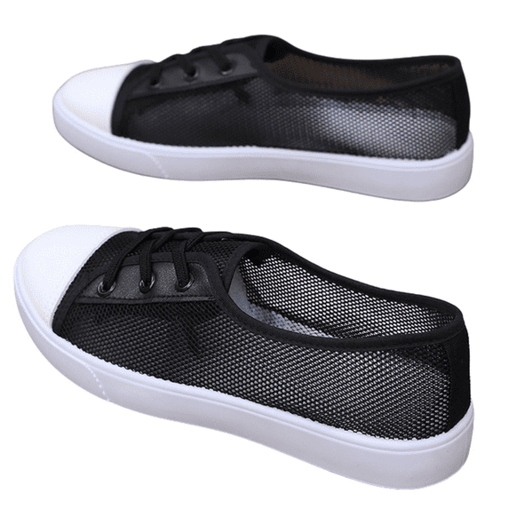 CHICVOMEY Women's Breathable White Sneakers Lightweight Walking Shoes for Women Comfortable Slip-On Nursing Shoes for Work Casual Mesh Slip Resistant Flat Shoes