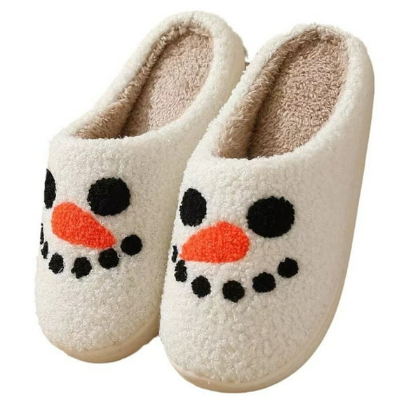 CHICVOMEY Women's Christmas Slippers for Women Cute Cartoon Plush Lined Cozy Non-Slip Slip-On House Shoes for Indoor Comfort Slippers