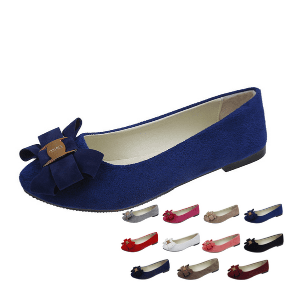 CHICVOMEY Women's Comfortable Flats Breathable Soft Fabric Pointed Toe Slip-on Shoes Lightweight Anti-Slip Casual Work Flats for Office Walking Travel