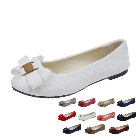 CHICVOMEY Women's Comfortable Flats Breathable Soft Fabric Pointed Toe Slip-on Shoes Lightweight Anti-Slip Casual Work Flats for Office Walking Travel