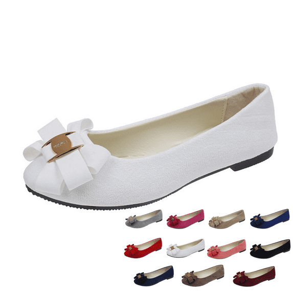 CHICVOMEY Women's Comfortable Flats Breathable Soft Fabric Pointed Toe Slip-on Shoes Lightweight Anti-Slip Casual Work Flats for Office Walking Travel