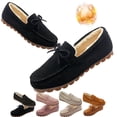 thumbnail image 1 of CHICVOMEY Women's Faux Fur Lined Moccasin Slippers - Warm Suede Indoor&Outdoor House Shoes with Non-Slip Sole for Winter Comfort Moccasin Slippers, 1 of 10
