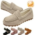 thumbnail image 1 of CHICVOMEY Women's Faux Fur Lined Moccasin Slippers - Warm Suede Indoor&Outdoor House Shoes with Non-Slip Sole for Winter Comfort Moccasin Slippers, 1 of 10