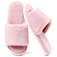 thumbnail image 1 of CHICVOMEY Women's Fuzzy Open Toe Slippers Cozy Warm House Shoes Plush Indoor Outdoor Non Slip Bedroom Slides, 1 of 8
