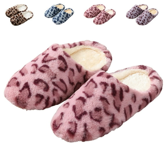 CHICVOMEY Women's Fuzzy Scuff Slippers Comfort Plush Fleece Lined House Shoes Memory Foam Non-slip for Indoor & Outdoor
