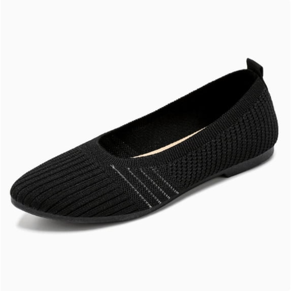CHICVOMEY Women's Knit Pointed-Toe Flats Shoes - Comfortable Slip On Casual Walking Flats for Work Office