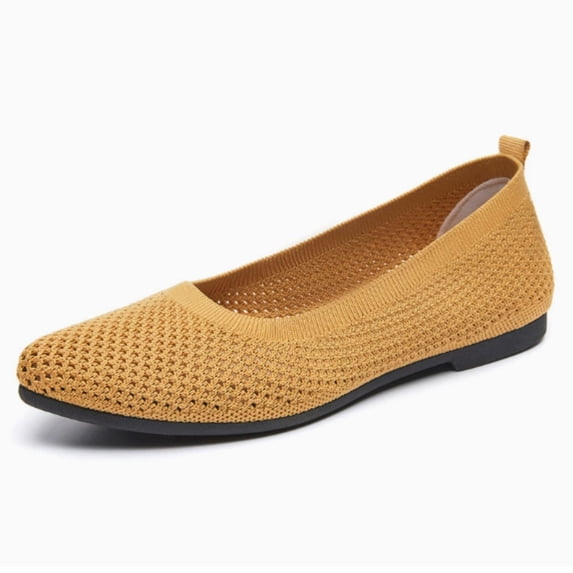 CHICVOMEY Women's Knit Pointed-Toe Flats Shoes - Comfortable Slip On Casual Walking Flats for Work Office