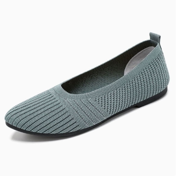CHICVOMEY Women's Knit Pointed-Toe Flats Shoes - Comfortable Slip On Casual Walking Flats for Work Office