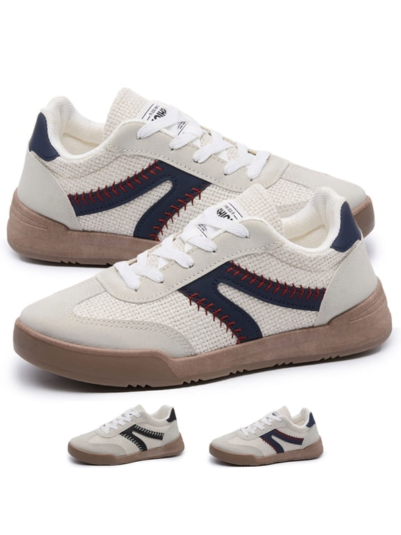 Women's Lace Up Platform Sneakers Back to School Comfort Trendy Vintage for Walking Casual & Athletic Wear All-Day Fashion Sneakers