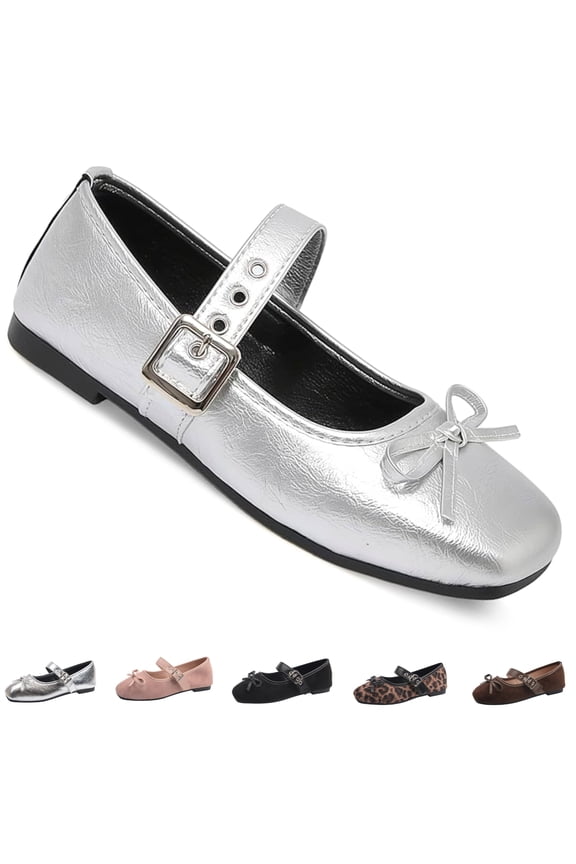 Women‘s Mary Jane Shoes Square Toe Ballet Flat Mary Jane Flats with Buckle Strap Casual&Dressy Flats