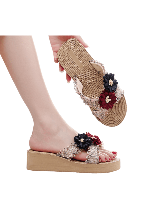 Women's Sandals 2025 Breathable Cross Strap Slide Sandals Comfortable Thick Platform Wedge Non-Slip Summer Shoes for Women Casual Beach Sandals