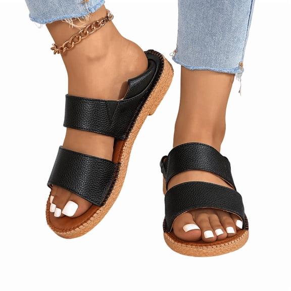 CHICVOMEY Women's Sandals 2025 Comfortable Breathable Flat Slide Sandals for Women Non-Slip Water Shoes for Beach Vacation Walking Casual Outfits