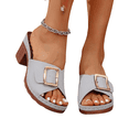 thumbnail image 1 of CHICVOMEY Women's Slide Sandals 2025 Fashionable Summer Sandals with Square Buckle Comfortable Non-Slip Platform Sandals Cushioned Footbed Wide Width Options Beach Outdoor, 1 of 6