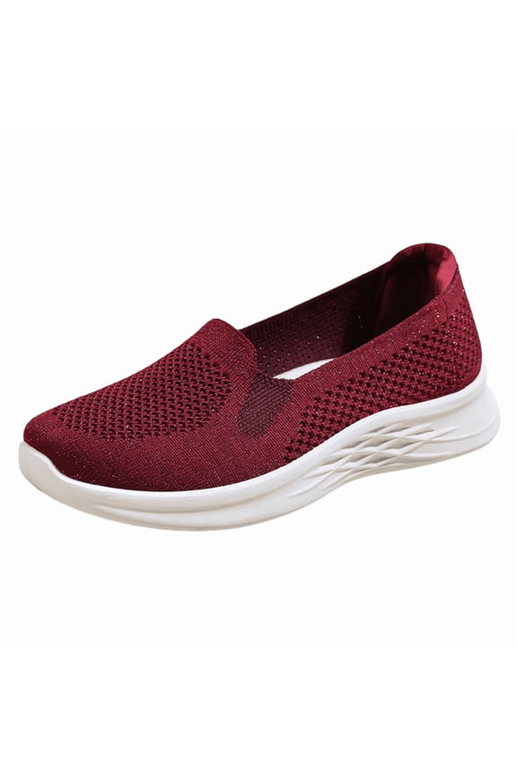 Women's Slip-On Walking Shoes Breathable Comfortable Flats for Women with Anti-Slip Sole Lightweight Casual Shoes for Women Work Travel Walking