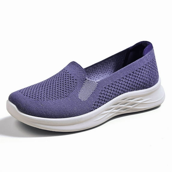 CHICVOMEY Women's Slip-On Walking Shoes Breathable Comfortable Flats for Women with Anti-Slip Sole Lightweight Casual Shoes for Women Work Travel Walking