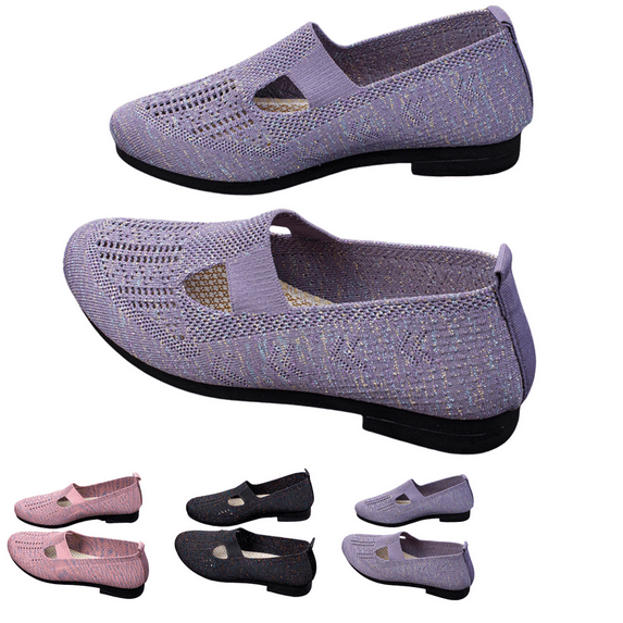 CHICVOMEY Women's Slip-On Walking Shoes Breathable Mesh Sneakers for Women Lightweight Wide Toe Comfort Loafers for Running Travel Work Elderly