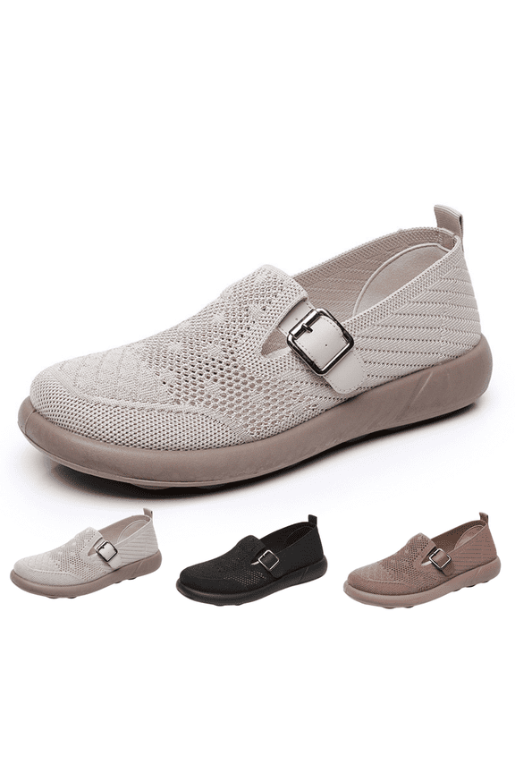 Women's Slip-On Walking Shoes Lightweight Breathable Mesh Comfortable Sneakers for Women Wide Toe Non-Slip Soft Sole Casual Running Shoes for Women