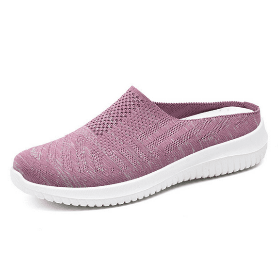 CHICVOMEY Women’s Slip-on Loafers Easy On Off Breathable Knit Flats for Women Lightweight Soft Sole Non-Slip Casual Shoes for Errands Travel Home