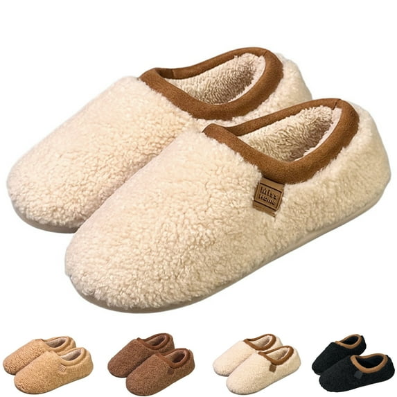 CHICVOMEY Women's Slippers with Memory Foam - Faux Fur Cozy House Slippers for Women Plush Fleece Lined Indoor Closed Back Bedroom Slippers