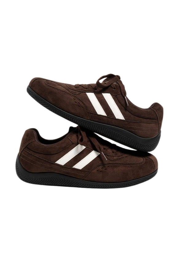 Women's Suede Retro Sneakers German Army Trainer Shoes Low-Top Lace-Up Casual Flats Lightweight Non-Slip Walking Shoes for All-Day Comfort