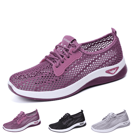 CHICVOMEY Women's Walking Shoes Lightweight Breathable Mesh Sneakers for Women Slip-Resistant Comfortable Wide Toe Box Soft Cushion Walking Shoes for Standing All Day Elderly Work Travel