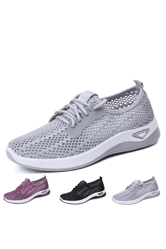 Women's Walking Shoes Lightweight Breathable Mesh Sneakers for Women Slip-Resistant Comfortable Wide Toe Box Soft Cushion Walking Shoes for Standing All Day Elderly Work Travel