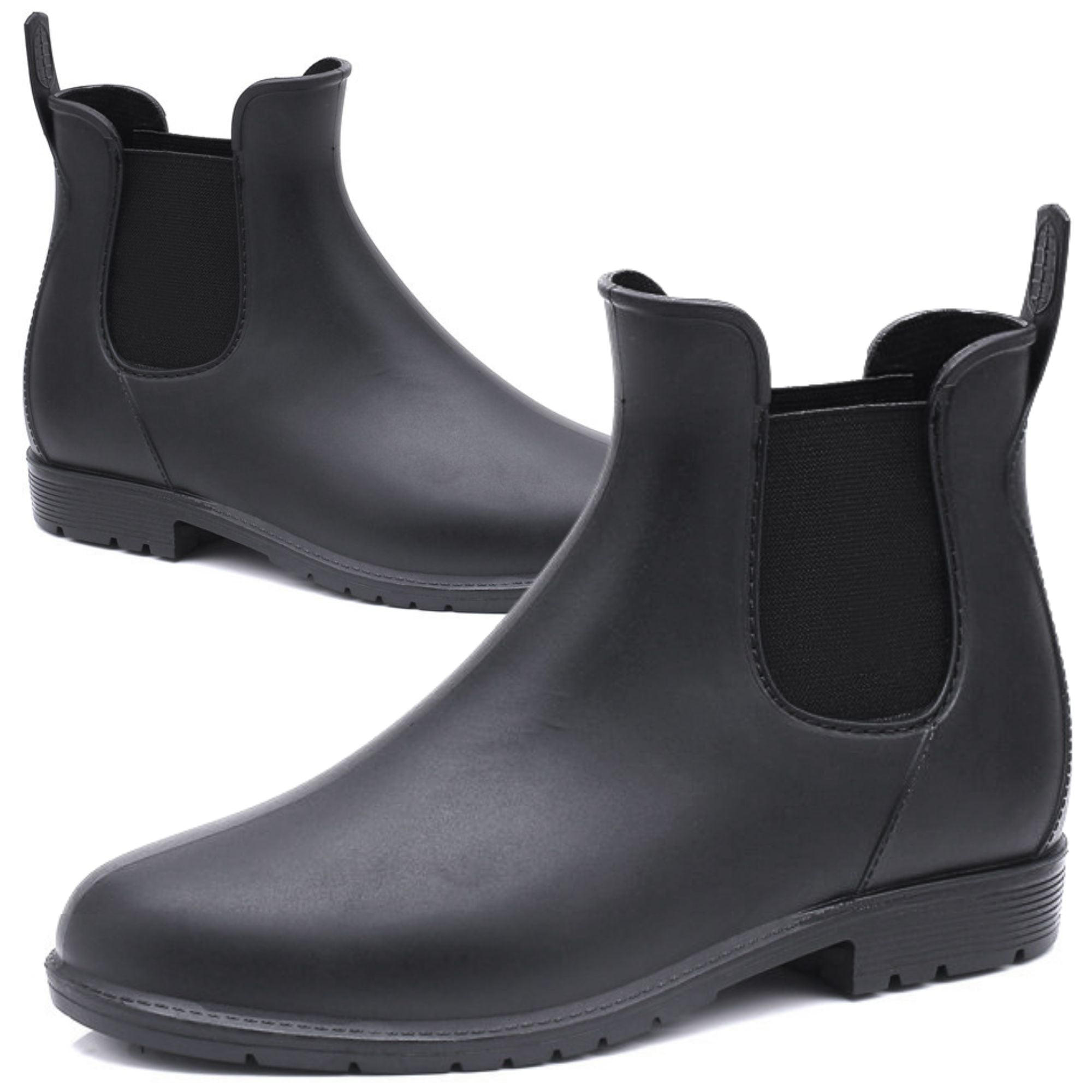 CHICVOMEY Women's Waterproof Chelsea Rain Boots Anti-Slip Rubber Ankle Boots for Gardening Walking & Outdoor Comfort Short Rainboots for Women