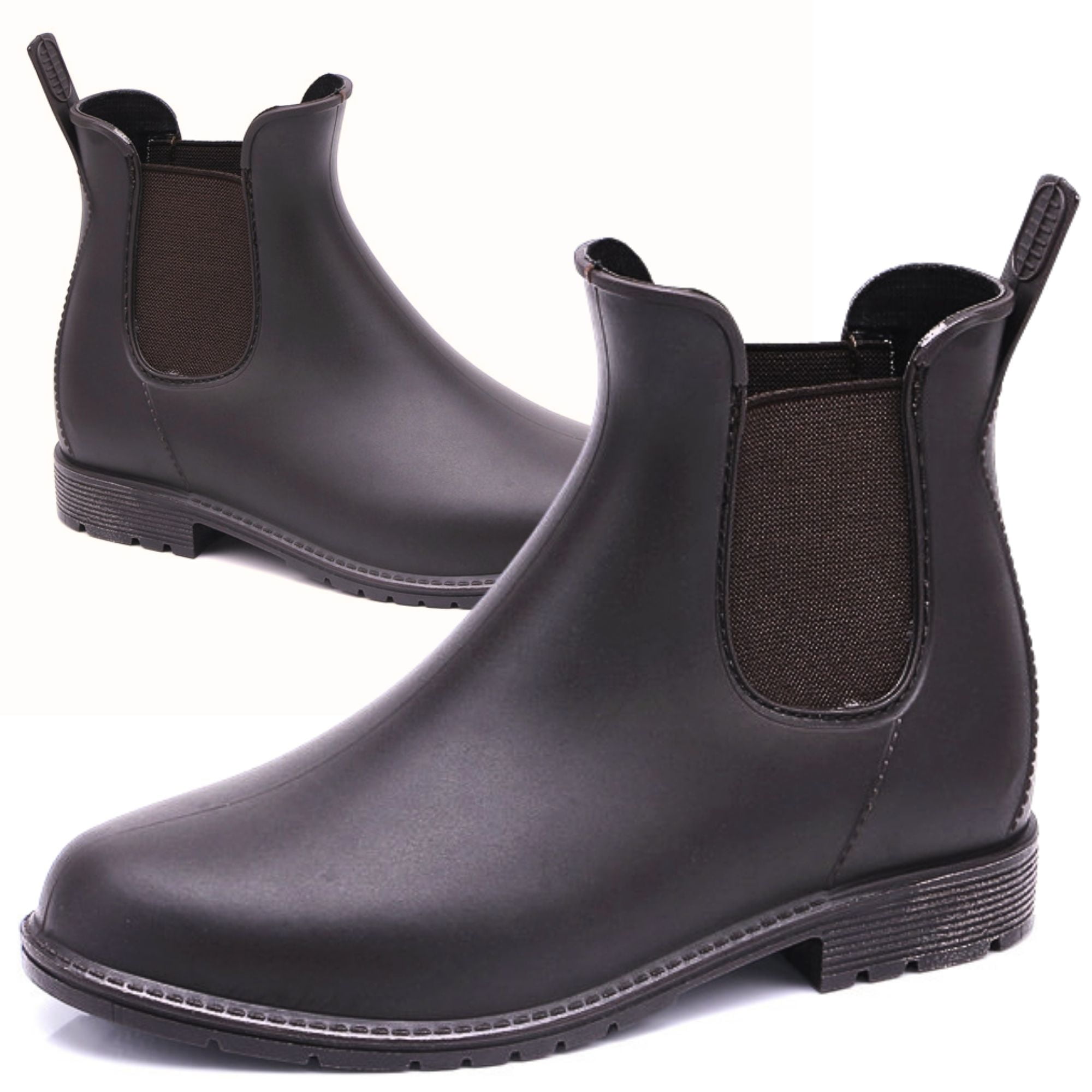 CHICVOMEY Women's Waterproof Chelsea Rain Boots Anti-Slip Rubber Ankle Boots for Gardening Walking & Outdoor Comfort Short Rainboots for Women