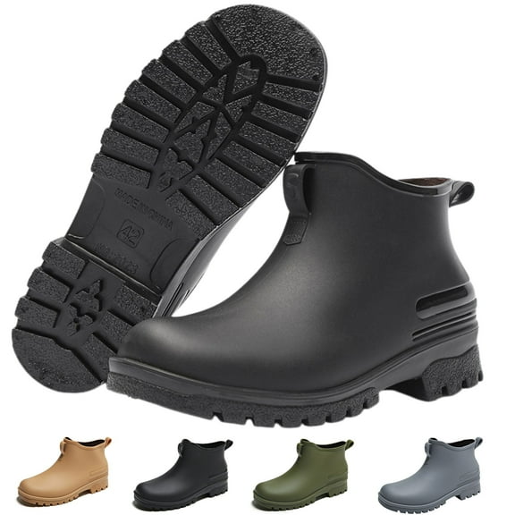 CHICVOMEY Women's Waterproof Chelsea Rain Boots Anti-Slip Work Boots for Gardening Fishing & Outdoor Ankle-Length Traction Sole Boots for Women & Men