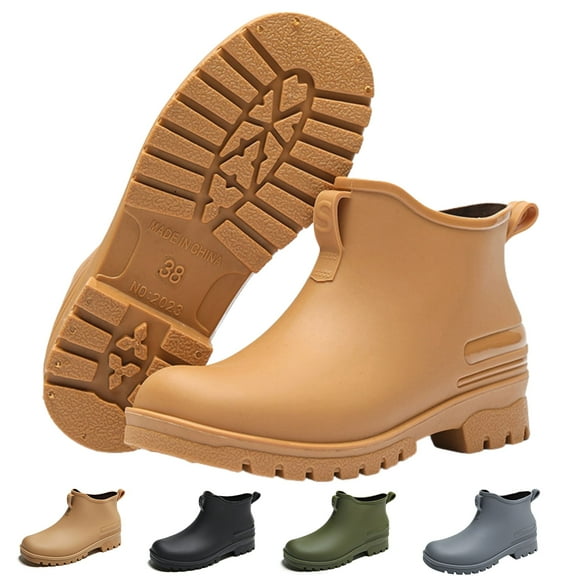 CHICVOMEY Women's Waterproof Chelsea Rain Boots Anti-Slip Work Boots for Gardening Fishing & Outdoor Ankle-Length Traction Sole Boots for Women & Men